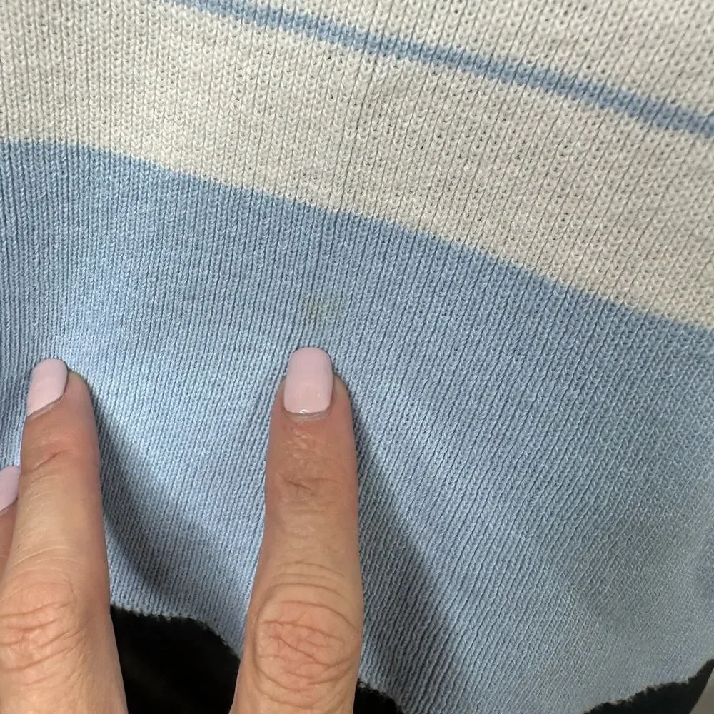The Great American Sweater Striped Blue and White Vintage Halter Top Size L - Picture 6 of 6